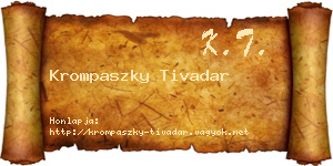 Krompaszky Tivadar névjegykártya